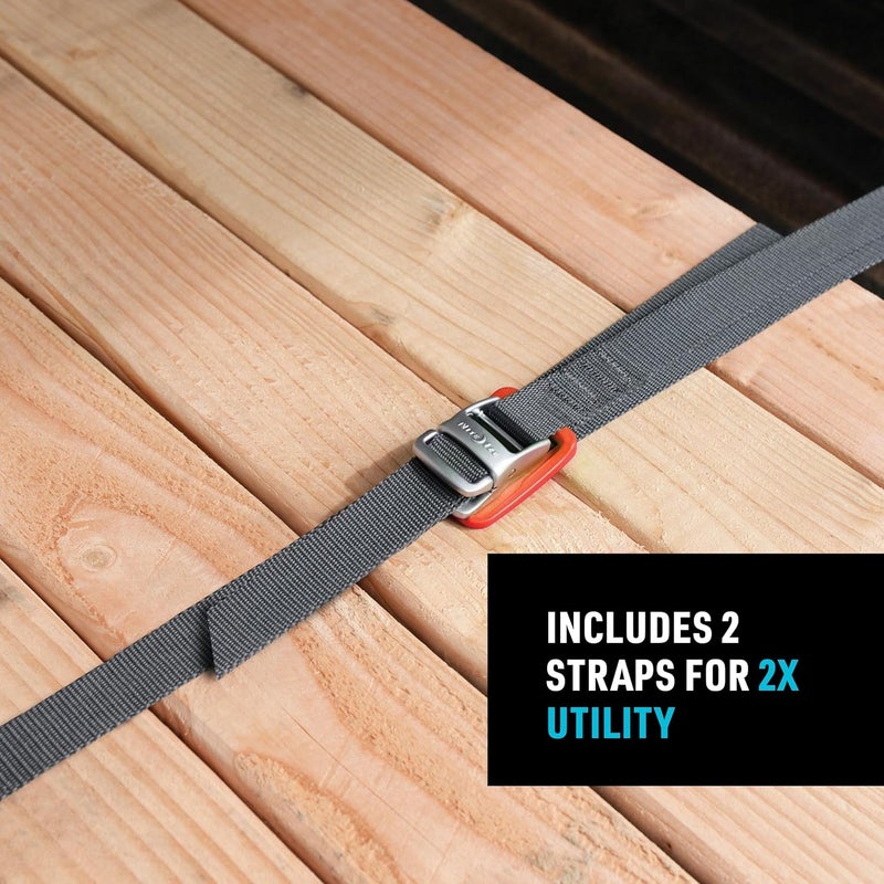 NiteIze CamJam Tie Down Strap - Tie Down Ratchet Straps - Straps for Trucks & Cars - Tie Downs for Luggage & Gear - 12 ft Strap, Orange (Pack of 2) - Image 5